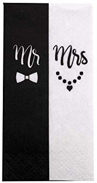KATINGA Taschentücher Mr & Mrs für Freudentränen auf Hochzeiten (100)