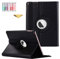 QYiD Coque pour iPad Pro 12.9 2017/2015, Coque de Protection Support Rotatif à 360 Degrés Folio étui Case Fonction Sommeil/Réveil pour Apple iPad Pro 12.9 Pouces (Both 2017 and 2015), Noir