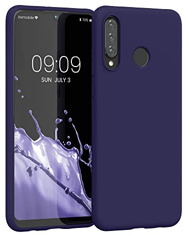 kwmobile Hülle kompatibel mit Huawei P30 Lite Hülle - weiches TPU Silikon Case - Cover geeignet für kabelloses Laden - Deep Ocean