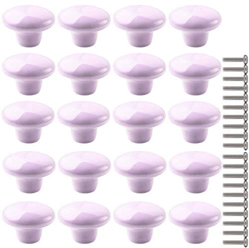 ZESLIV 20 Stk Möbelknöpfe 38mm Lila bunte Möbelgriffe Keramik Schubladenknopf Schrankgriff Möbelknopf Kinderzimmer Möbelknauf