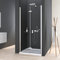 Boromal Porte de douche pliante 80 x 185 cm Porte pliante Cabine de douche sans cadre Porte battante 180° Porte pliante Cabine en verre de sécurité ESG 6 mm Porte niche Douche en niche