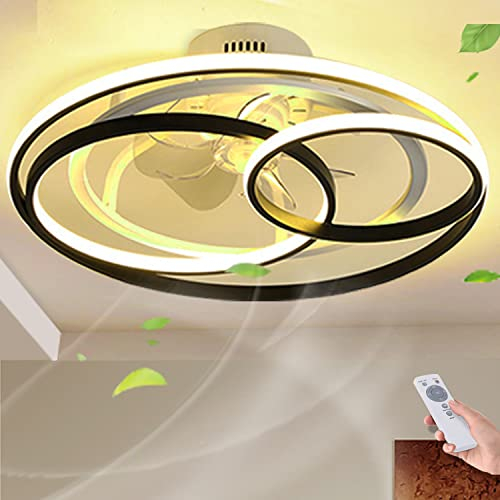 Deckenventilator Mit Beleuchtung Fan Deckenleuchte Fernbedienung LED Fan Deckenlampe Windgeschwindigkeit Dimmbar 50W Decke Lampe Leise Ventilator Für Esszimmer Wohnzimmer Schlafzimmer Kinderzimmer