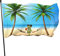 Dekorative Hausflagge, Hofbanner, Hammok, Frosch, Kröte, Insel, Ozean, Palme, Druck, Urlaub, Willkommensgarten, Rasen, hängende Dekoration, 90 x 150 cm (90x150cm)