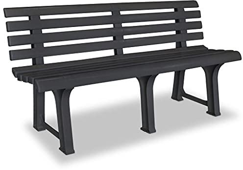 INLIFE Gartenbank 145,5 cm Kunststoff Anthrazit