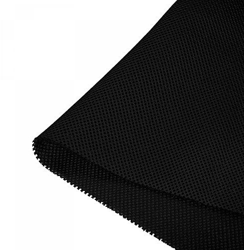 sourcing map Speaker Grill Cloth 20 x 55 Inch Stereo Mesh Fabric Protective Dustproof Cloth for Home Speaker Repair Black