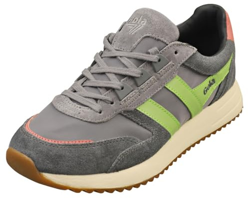 Gola Chicago Damen-Sneaker, Ash/Patina Green/Coral Pink, 39 EU