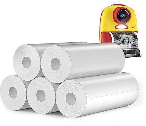 Kids Instant Camera Refill Print Paper- Photo Printer Thermal Paper 5 Rolls Instant Print Camera Refill Paper for Kid's Instant Camera Favors Supplies, 57 * 25MM