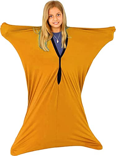 Körpersocke, sensorischer Kindersack für Autismus, sensorische Prozessstörungen, Adhd, Angststörungen, sicher, atmungsaktiv, beruhigende sensorische Decken für tiefen Druck (Farbe: Orange, Größe: