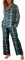 Famulily Pajamas Set Ladies Long Sleeve Sleepwear Button Down Nightwear Comfy Checked Lounge Sets Green M
