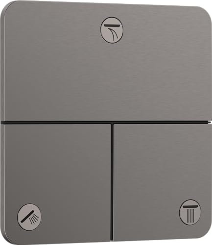 hansgrohe ShowerSelect Comfort Q - Ventil für Unterputz-Montage von ShowerSelect Comfort Thermostaten (3 Verbraucher), Brushed Black Chrome