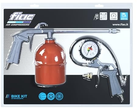 FIAC Bike Kit (inklusive Luftpumpe, Reinigungspistole, Düse) - Betriebsdruck: 4-8 bar