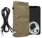 kwmobile Handytasche für Smartphones XXL - 7 Handy Tasche - Cord Handy Hülle Olivgrün mit Kordel - Tasche mit Handykette 17,7 x 9 cm Innenmaße