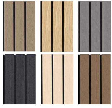 Tuda Grass Direct Luxury Acoustic Wall Series 2 Wide Slatted 3D Wood Veneer Panels - Sample Pack