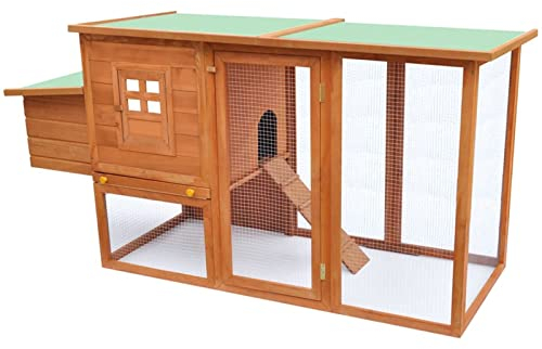 ARKEM Hühnerstall mit 1 Legenest Holz HüHnerstall Winterfest Freigehege FüR Kaninchen