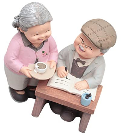 MAGICLULU 1stk Alter Mann Oma Verzierungen Großeltern Figur Romantische Figurine Harzornament Für Älteres Ehepaar Statuen Aus Harz Für Ältere Paare Kunstharz Alten Kuchen Dekorationen