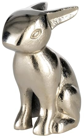 EGLO LIVING Osterdeko Hase Vohilava, Deko Figur Ostern Frühling, Frühlingsdeko Osterhase, Elegante Tischdeko, Osterfigur aus Aluminium in Silber, 15,5 cm