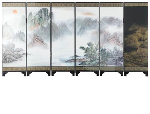 Paravent pliable en bois, style chinois rétro, 6 pièces, robuste et, parfait pour