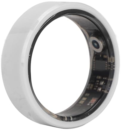 Tbest Smart Ring Gesundheitsring, Smart Ring Weiß BT IP68 Wasserdichter Wiederaufladbarer Schrittzähler Schlaftracking Gesundheitsring für Fitness (Nr. 8)