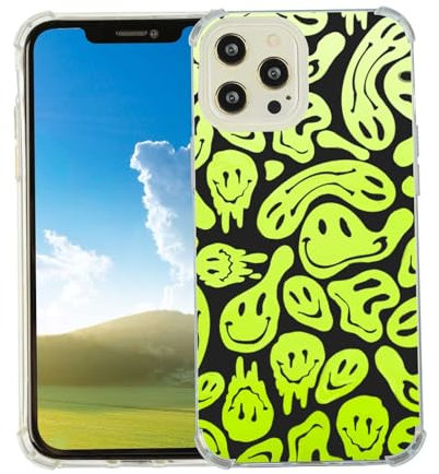 MeieaS Compatible with iPhone 12 Pro Max Phone case,Neon Green on Gray Silicone Bumper Shockproof Anti-Scratch Slim Phone Cover Designed for iPhone Cases