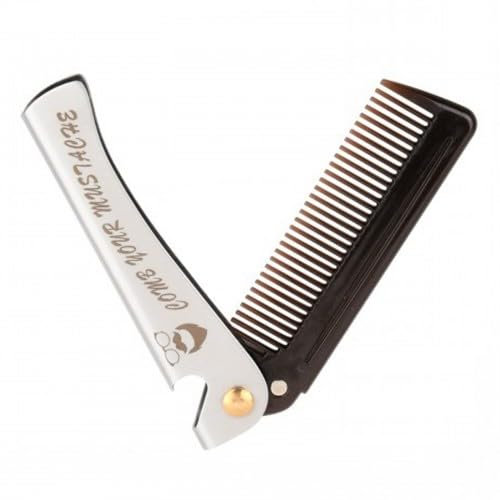 Dokeno Peine Plegable para Barba, Peine de Barba Hombre Peine Barba Peine Plegable Portátil Peine de Peluquería para Hombre el Salón de Peluquería del Hogar