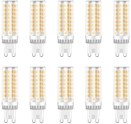 ZFQ 10W G9 LED Lampe Warmweiß, G9 LED Leuchtmittel 3000K, Enegiesparende Glühbirne G9 LED Ersatz für 100W Halogenlampen, 95 LED Chips, 1000LM, AC220V-240V, 10er Set