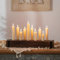 NUPTIO Wood Candelabra for Table Centrepiece: 42cm Long Taper Candle Holder - Farmhouse Candlestick Holder for Wedding Christmas Home Dining Living Room Fireplace Decor