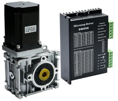 Riduttore a vite senza fine da 5:1 a 80:1 RV030 Riduttore di velocità a vite senza fine con motore passo-passo Nema 23 2,2 NM Driver DM542 for fresatrice CNC 1 pz(Ratio15)