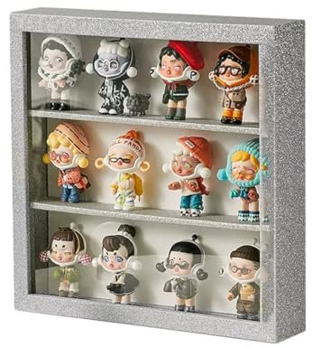 Picture Frame, Small Statue Display Box, Wall Mounted Desktop, Free Switching, Blind Box Storage, Display Stand, Figurine, Dustproof Toy Box, Layered Storage, Atmosphere, Background Paper(White)