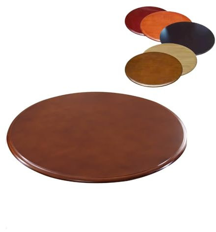 Grand Plateau Tournant De Table À Manger, 80cm 100cm Plat Rotatif Rond En Bois Massif, 360° Assiette De Service Rotative Ronde, Silencieux(Reddish-brown,60cm)
