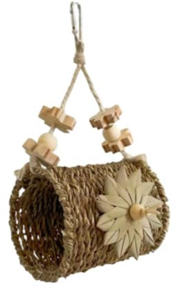 Dualoai Vogelstrohnest, Vogelkäfig-Zubehör, Vogelspielzeug, kreativ für Finken, Unzertrennliche, Sittiche