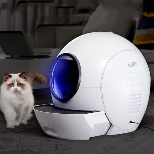 YASHISHI Self cleaning Cat Litter Box，with Wi-Fi Electric Cleaner Smart Closed Sandbox Cat Toilet Tray Litter Box for Cats