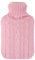 Vencier Large 2L Hot Water Bottle with Plush Cover & Bobble - Durable, Washable Heating Pad for Body Pain Relief & Cosy Nights - Perfect for Aches, Pains, and Thoughtful Gifts (Pink Knitted)