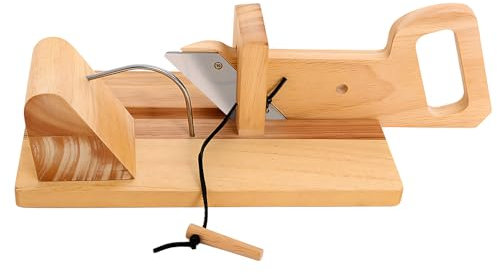 WooDerson Wood Sausage Slicer, Sausage-Slicer with Stainless Steel Blade, Sausage Rack with Cut Holder Tool Cutting Boards for Cutting a Variety of Fruits, Meats, and Vegetables