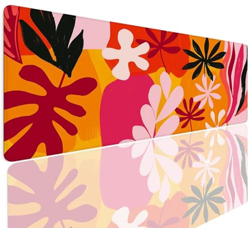Tapis de Souris Gaming XL 700x300x4mm Petit sous Main Bureau, Gamer Mouse Pad Base en Caoutchouc Antidérapant Étanche Mouse Mat Accessoire Bureau pour Ordinateur, PC, Jeux, étude, Maison Peach 4-861