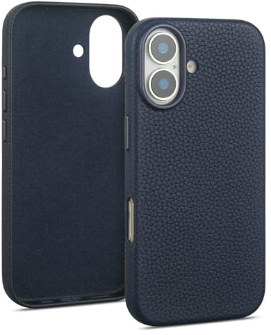 Seagtigau Echtleder-Hülle für iPhone 17 (6,3 Zoll) - Narbenleder-Optik, weiches Mikrofaser-Futter, erhöhter Bildschirmschutz & Kompatibel mit MagSafe.