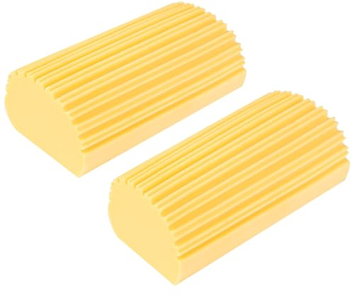 2 Stück Damp Duster, Putzschwamm antistatisch für Staub,Küchenschwämme,Magischer Schmutzradierer Schwamm für Holzjalousien, Heizkörper und Spiegel, Spinnenwebenentferner(Gelb)