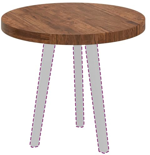 vidaXL Table Top Light Brown Ø 60 x 4 cm Solid Oak Wood, Modern Round Rustic Oak Table Top, Reversible Design, Stylish Dining Surface, Functional Indoor Furniture for Living Room