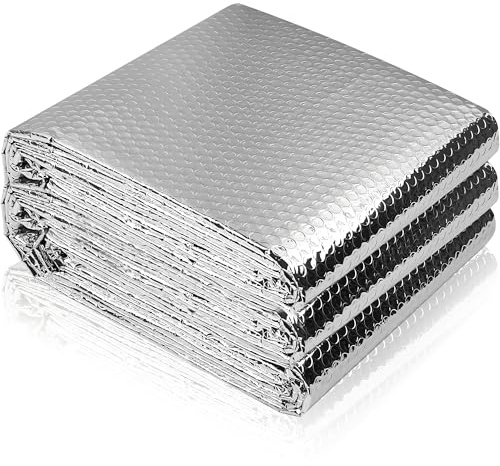 Radiator Foil Reflector Roll - Radiator Reflector Insulation Foil Reflector Panels, Heat Reflective Foil Insulation Roll for Behind Radiators to Save Energy (3m x 60cm Roll with 60 PCS Sticky Pads)