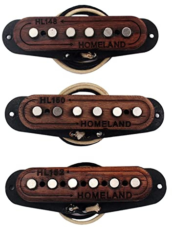 Juego de 3 pastillas de 6 cuerdas, color grano de madera, para guitarra eléctrica, bajo, tono vintage, para 6 cuerdas, pastilla de cuello, bobina única, bobina única