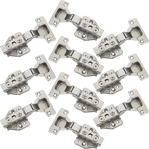 SOTECH 10 Stück SOFT-CLOSE Topfbänder 105° Mittelanschlag T48 | mit Schnellmontage-KLIP Topfscharniere inkl. Montageplatten mit Exzenterverstellung Topfband mit 3D Verstellung