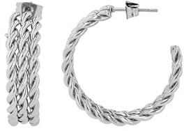 Akzent Wasserfeste Edelstahl Ohrringe Creolen Damen in Silber & Gold, 100% Wasserfest & Hautverträglich (Silber)