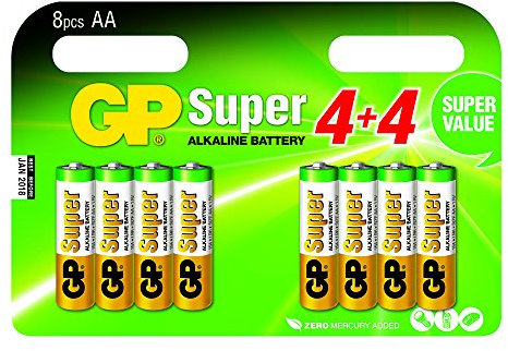 GP Batteries Super Pack de 8 Piles Mignon AA/LR06/ 1,5 V