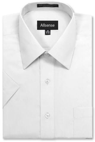 JD Apparel Men's Regular Fit Short-Sleeve Dress Shirts for Adult