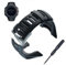 JTMM Ersatz-Uhrenarmband aus weichem Gummi mit kostenlosem Werkzeug für SUUNTO Ambit 3 Peak/Ambit 2/1, Schwarz, Gummi
