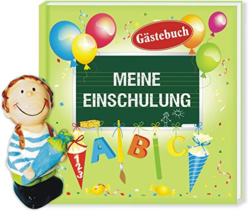 AV Andrea Verlag Album Meine Einschulung Gästebuch mit Spardose Junge blau Engel (Album Meine Einschulung 12636 + Spardose Engel Junge 60136)