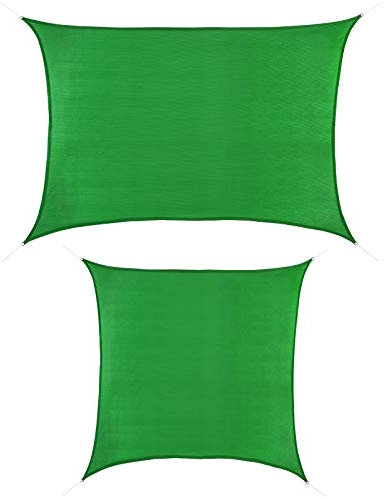 BB Sport Voile D'ombrage Toile 3m x 4.5m Émeraude Rectangulaire Quadratique PE HD Taud Soleil Protection des Rayons UV à 90% Voile Solaire