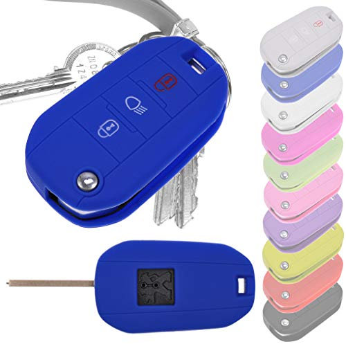 Key Soft Case Cover Funda Protectora de Silicona Funda Protectora de Silicona Blue Peugeot 208 508 Traveller Spacetourer 308 II 301 2008
