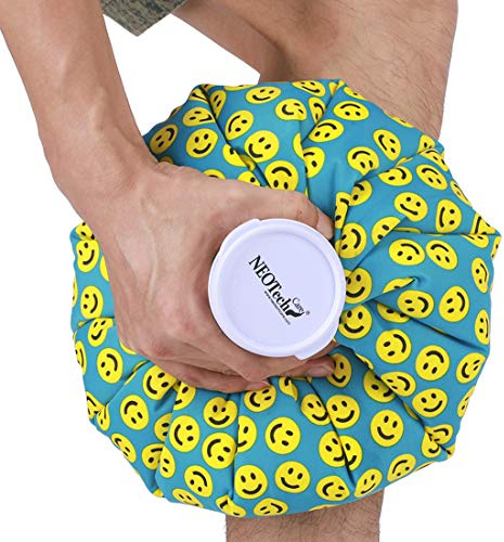 Poche de glace NEOtech Care - Vessie cryothérapie - Premiers soins - Couvercle vissable (Design sourires, 28cm diamètre)