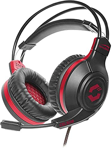 Speedlink CELSOR Gaming Headset - Gaming Headset mit Stereo Sound für PC/Notebook/Laptop, schwarz-rot