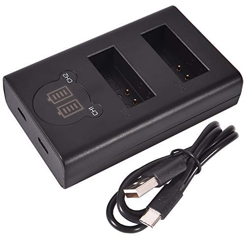 DSTE Dual USB Charger with LCD Display Compatible for LP-E12 and Canon EOS M, EOS 100D, EOS Rebel SL1, EOS Kiss X7 Digital Camera